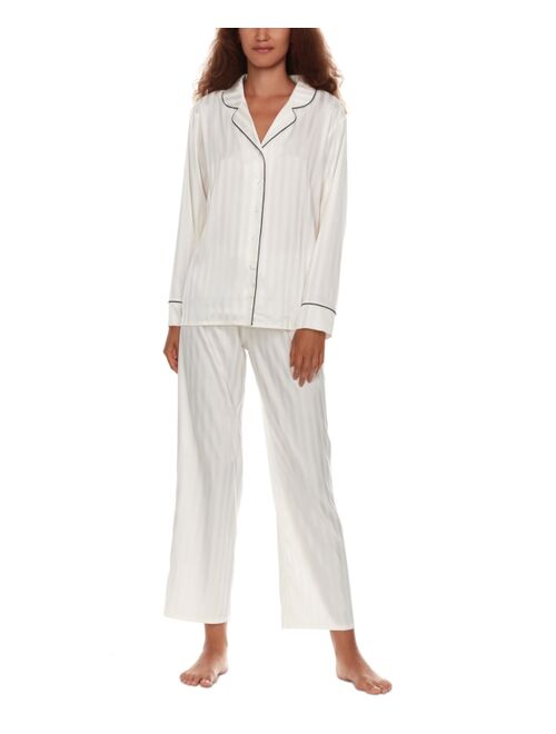 FLORA BY FLORA NIKROOZ Women's Angela 2-Pc. Shadow Striped Pajamas Set