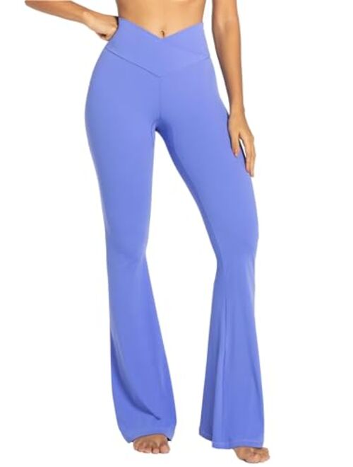 Sunzel Flare Leggings, Crossover Yoga Pants with Tummy Control, High-Waisted and Wide Leg