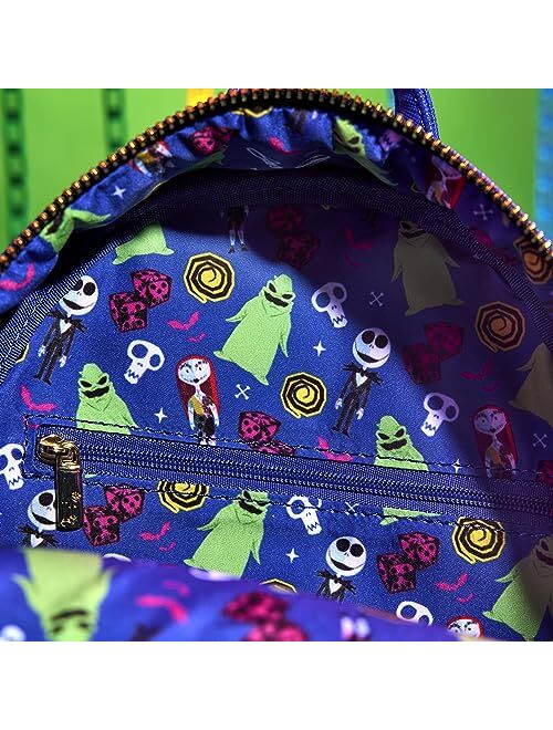 Loungefly Disney The Nightmare Before Christmas 30th Anniversary - Oogie Boogie Glow in The Dark Mini-Backpack, Amazon Exclusive