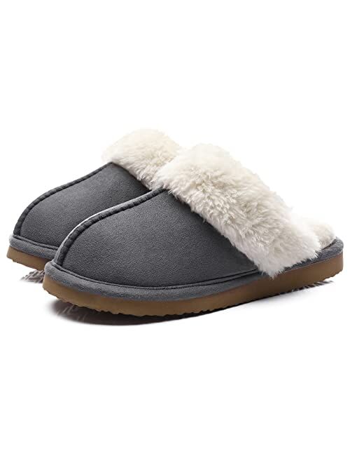 Litfun Women's Fuzzy Memory Foam Slippers Fluffy Winter House Shoes Indoor and Outdoor