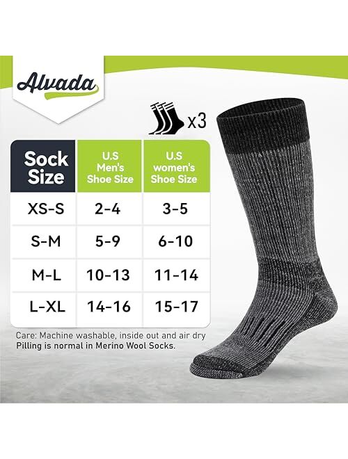 Alvada Warm Thermal Wool Socks for Winter Moisture Wicking and Breathable Cozy Boot Socks