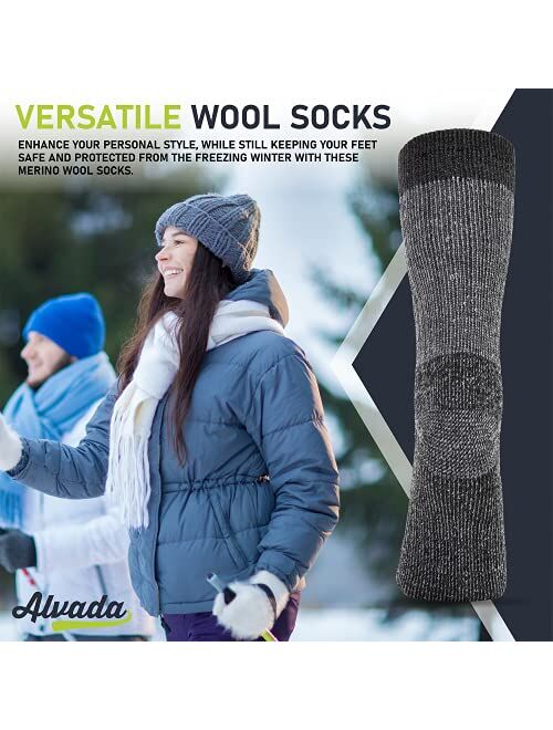 Alvada Warm Thermal Wool Socks for Winter Moisture Wicking and Breathable Cozy Boot Socks