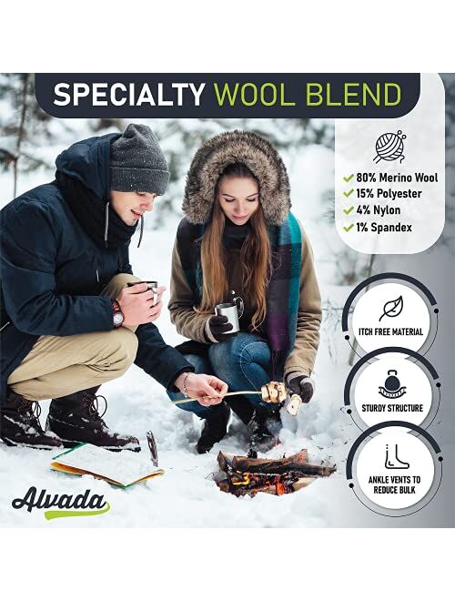 Alvada Warm Thermal Wool Socks for Winter Moisture Wicking and Breathable Cozy Boot Socks