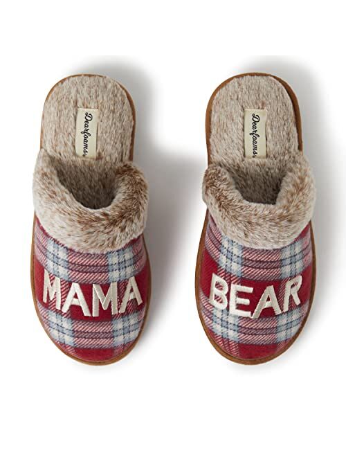 Dearfoams Gifts for Women Matching Christmas Holiday Mama Bear Slipper