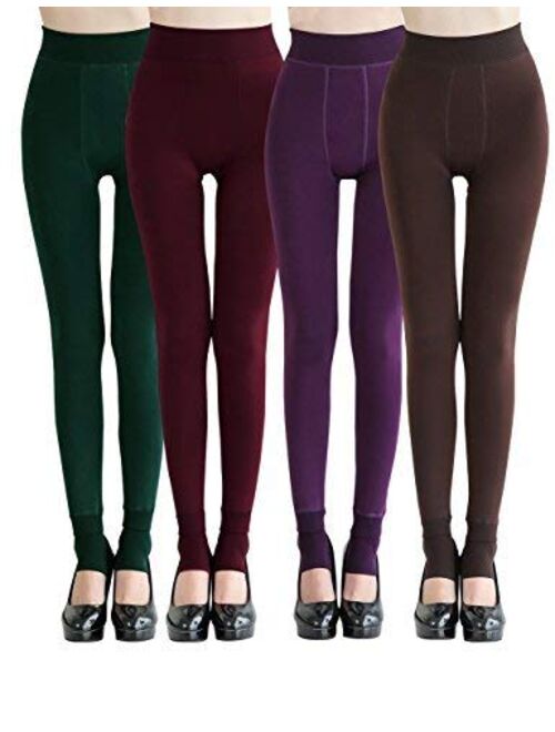 CHRLEISURE Women's Winter Warm Fleece Lined Leggings - Thick Velvet Tights Thermal Pants