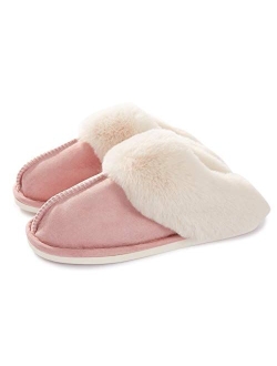 Donpapa Womens Slipper Memory Foam Fluffy Soft Warm Slip On House Slippers,Anti-Skid Cozy Plush for Indoor Outdoor