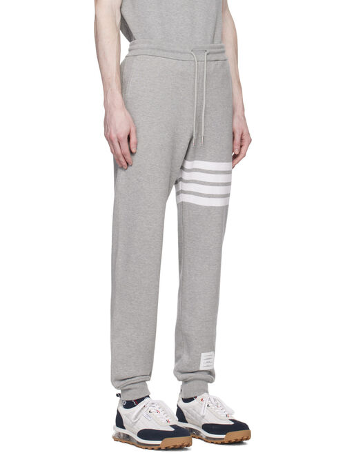 THOM BROWNE Gray 4-Bar Sweatpants