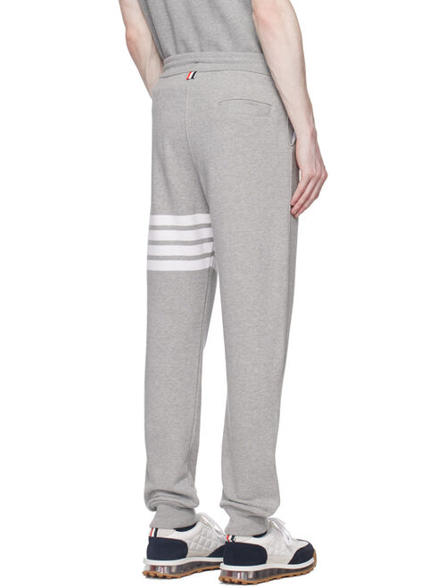 THOM BROWNE Gray 4-Bar Sweatpants