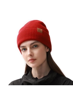 C CALOICS Merino Wool Beanie for Men & Women,Pure Wool Beanie Hats Lightweight,Soft Knit Hat,Outdoor Ski Hiking Cuffed Cap