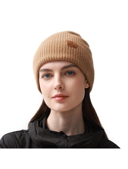 C CALOICS Merino Wool Beanie for Men & Women,Pure Wool Beanie Hats Lightweight,Soft Knit Hat,Outdoor Ski Hiking Cuffed Cap