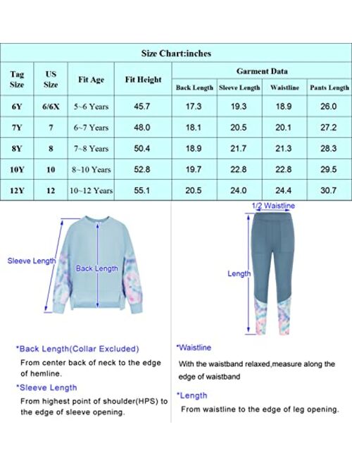 Danna Belle Girls 2 Pieces Leggings Pullover Sweatsuit Outfits Size 5-12