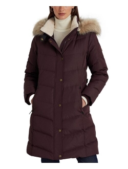 LAUREN RALPH LAUREN Women's Faux-Fur-Trim Hooded Puffer Coat