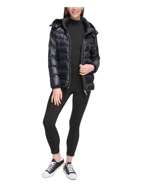 CALVIN KLEIN Women's Shine Hooded Down Puffer Coat