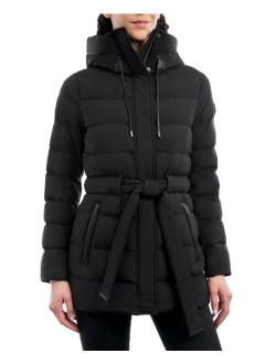 Women's Belted Packable Puffer Coat