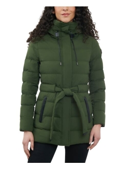 Women's Belted Packable Puffer Coat