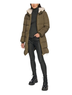 Women's Down Faux-Fur-Trim Hooded Puffer Coat