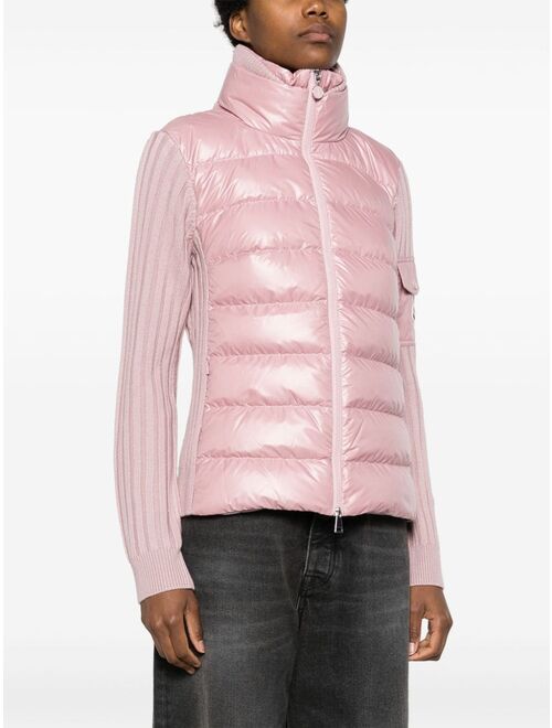 Moncler quilted ribbed-knit wool cardigan