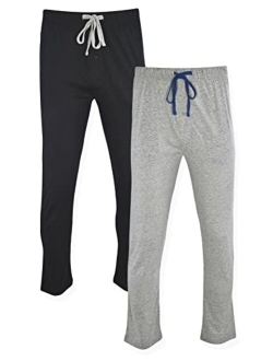 mens Solid Knit Sleep Pant With Pockets and Drawstring