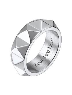 Richsteel Stainless Steel Spike Ring for Men Women Punk Rock Jewelry(with Gift Box)