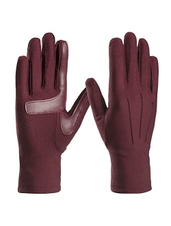 womens Spandex Cold Weather Stretch Gloves With Warm Fleece Lining