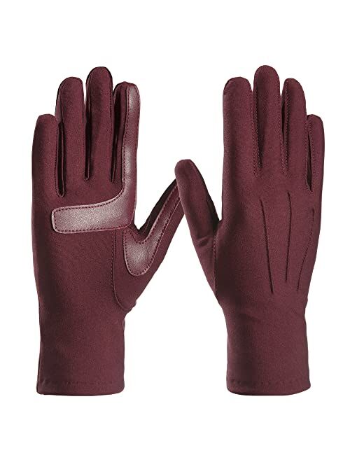 isotoner womens Spandex Cold Weather Stretch Gloves With Warm Fleece Lining