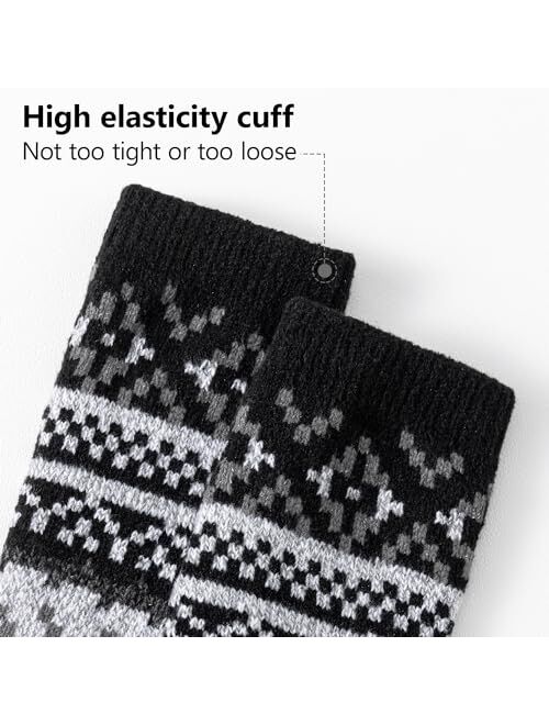 Sock Amazing Fashion Fuzzy Socks for Women Thermal Socks Winter 4 Pairs Thick Cozy Super Soft Socks Crew