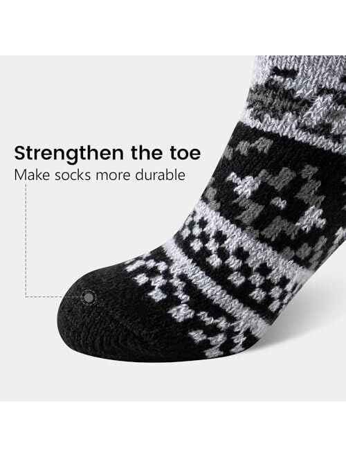 Sock Amazing Fashion Fuzzy Socks for Women Thermal Socks Winter 4 Pairs Thick Cozy Super Soft Socks Crew