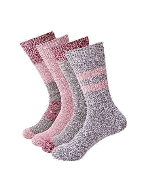 Sock Amazing Fashion Fuzzy Socks for Women Thermal Socks Winter 4 Pairs Thick Cozy Super Soft Socks Crew