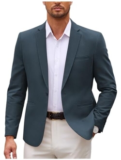 Mens Casual Suit Jacket One Button Blazer Textured Sport Coats Slim Fit