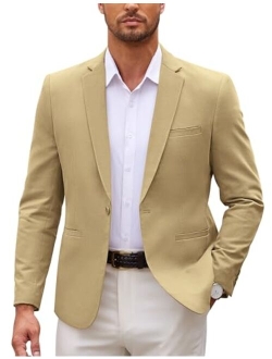 Mens Casual Suit Jacket One Button Blazer Textured Sport Coats Slim Fit