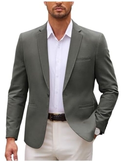 Mens Casual Suit Jacket One Button Blazer Textured Sport Coats Slim Fit