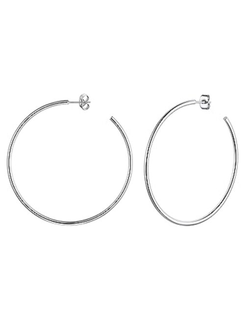 Richsteel Fashion Star Hoop Earrings for Women Stainless Steel/18K Gold/Black Plated Big Earring Hoops Fit Sensitive Ears(with Gift Box)