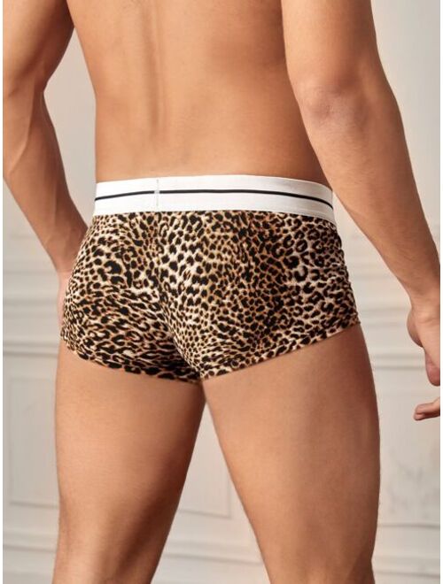 Shein Men Leopard & Letter Graphic Boxer Brief