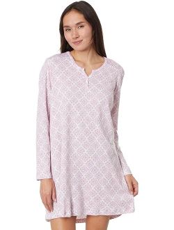 Karen Neuburger Frosted Floral Long Sleeve V-Neck Niteshirt