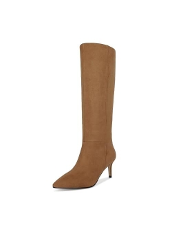 wetkiss Knee High Boots for Women, with Stiletto Heel and Pointed Toe Design, Classic and Sexy