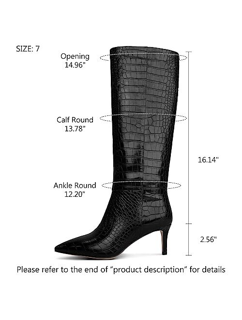 wetkiss Knee High Boots for Women, with Stiletto Heel and Pointed Toe Design, Classic and Sexy