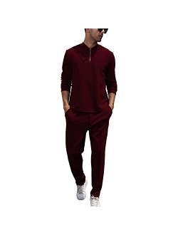 FZNHQL Fashion Men's Tracksuits 2 Piece Casual Athletic Jogging Outfits Short/Long Sleeve Track Suits for Men Set