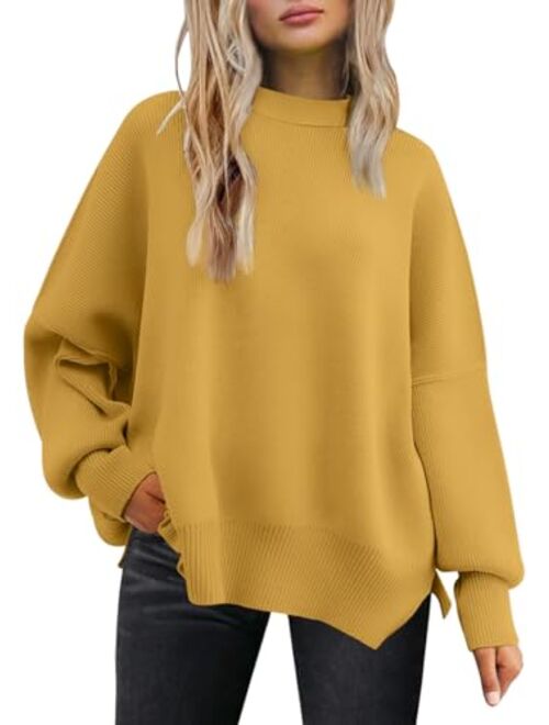 EFAN Women's Oversized Sweaters 2023 Fall Crewneck Batwing Sleeve Pullover Sweaters