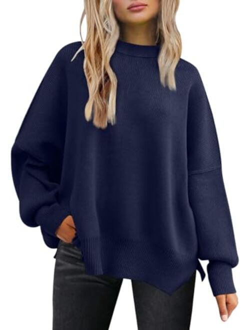 EFAN Women's Oversized Sweaters 2023 Fall Crewneck Batwing Sleeve Pullover Sweaters