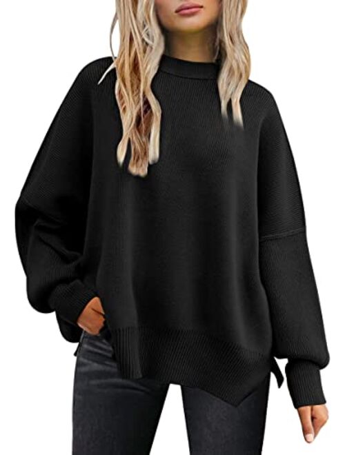 EFAN Women's Oversized Sweaters 2023 Fall Crewneck Batwing Sleeve Pullover Sweaters