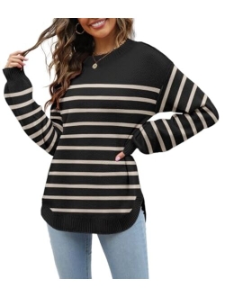 Etcyy New Women's 2023 Sweaters Trendy Fall Waffle Knit Sweater Tops Long Balloon Sleeve Loose Pullover Jumper