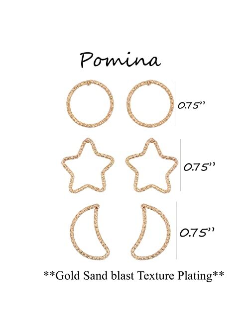 Pomina Lightweight Open Gold Teardrop Earrings Simple Basic Geometric Gold Dangle Drop Earrings for Women Teen