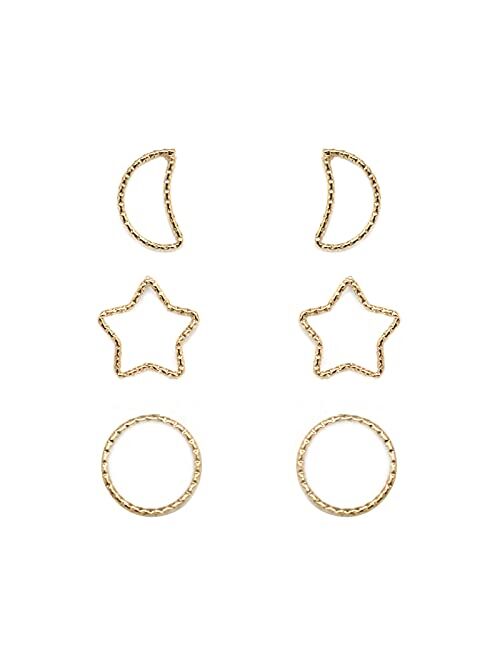 Pomina Lightweight Open Gold Teardrop Earrings Simple Basic Geometric Gold Dangle Drop Earrings for Women Teen