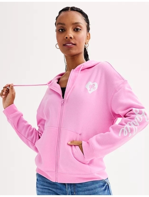 Licensed Character Juniors' Barbie Logo Graphic Hoodie