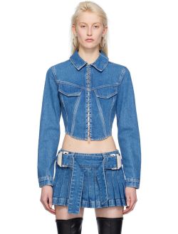 DION LEE Blue Corset Denim Jacket