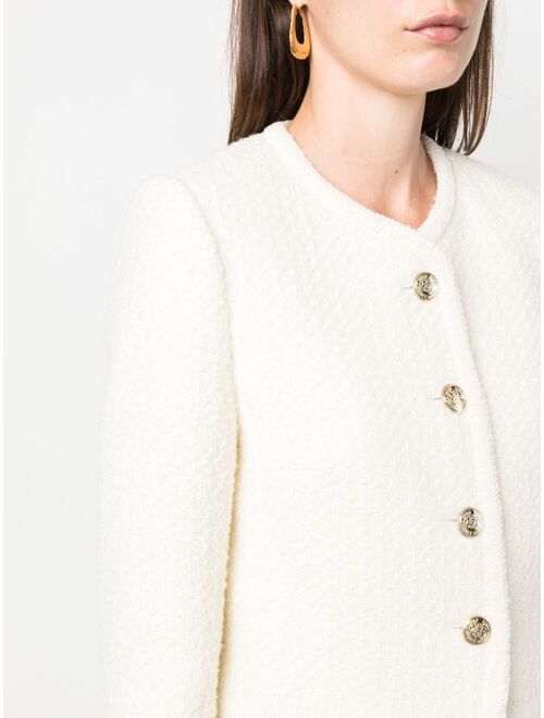 Claudie Pierlot collarless cropped tweed jacket