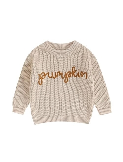 Allshope Newborn Baby Girl Boy Knit Sweater My First Christmas Embroidery Winter Warm Sweatshirt Outfit Infant Fall Clothes