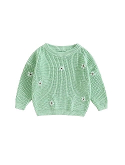 Allshope Newborn Baby Girl Boy Knit Sweater My First Christmas Embroidery Winter Warm Sweatshirt Outfit Infant Fall Clothes