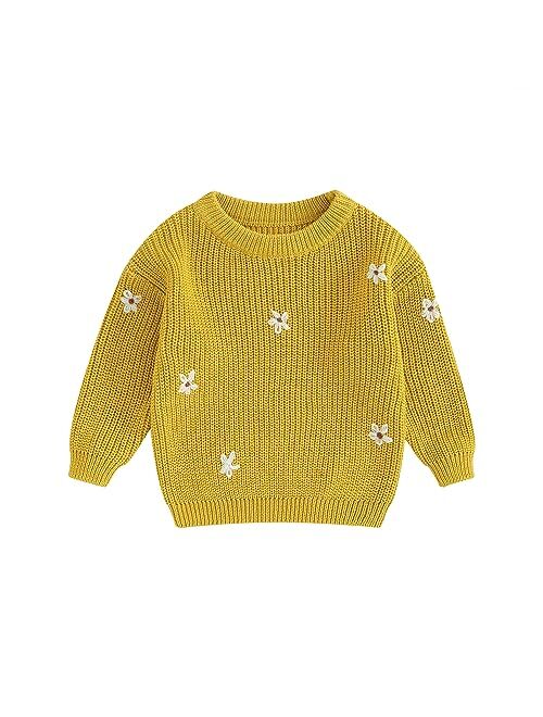 Allshope Newborn Baby Girl Boy Knit Sweater My First Christmas Embroidery Winter Warm Sweatshirt Outfit Infant Fall Clothes