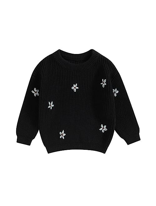 Allshope Newborn Baby Girl Boy Knit Sweater My First Christmas Embroidery Winter Warm Sweatshirt Outfit Infant Fall Clothes